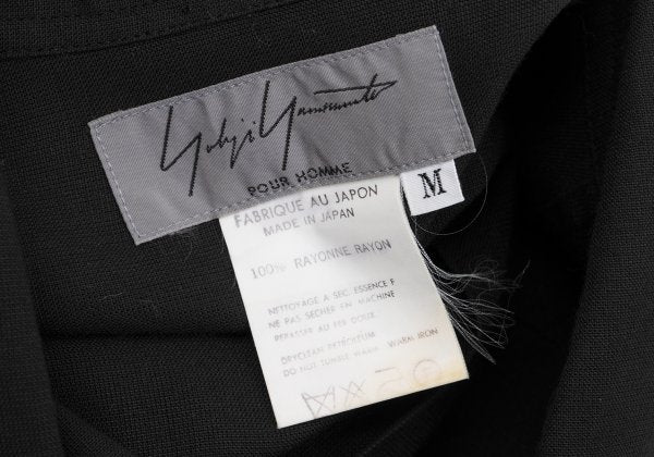 Yohji Yamamoto POUR HOMME Black Bird Rayon Shirt Size M