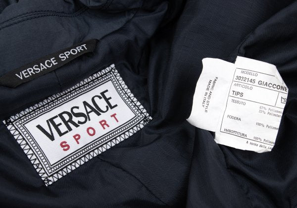 VERSACE SPORT Nylon Blend Metal Button Coat Navy Size 54