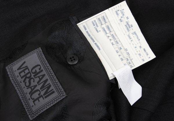 GIANNI VERSACE Medusa Lining Linen Jacket Charcoal Size 56