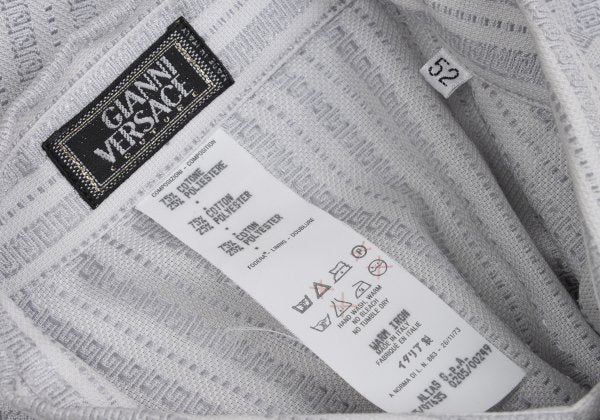 GIANNI VERSACE Swirl Stripe Woven Shirt White Gray Size 52