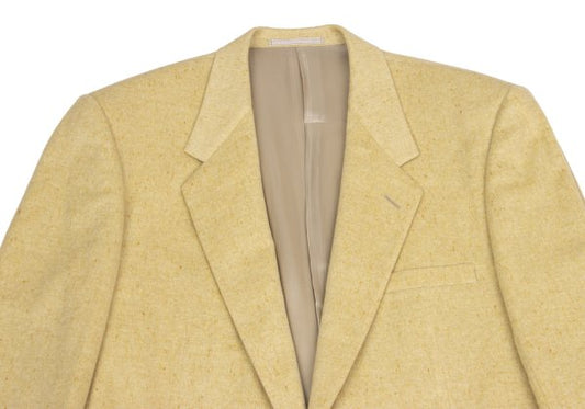 GIANNI VERSACE Ivory Mottled Woven Cashmere Jacket Size 54