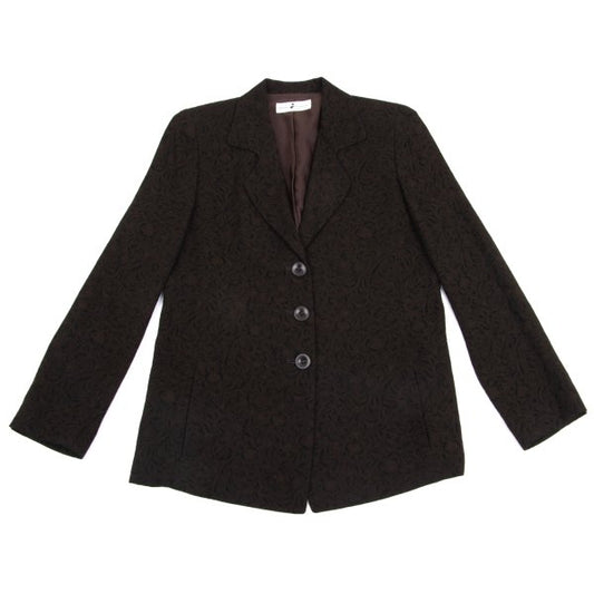 HIROKO KOSHINO pret a porter Botanical Jacket Brown Size M