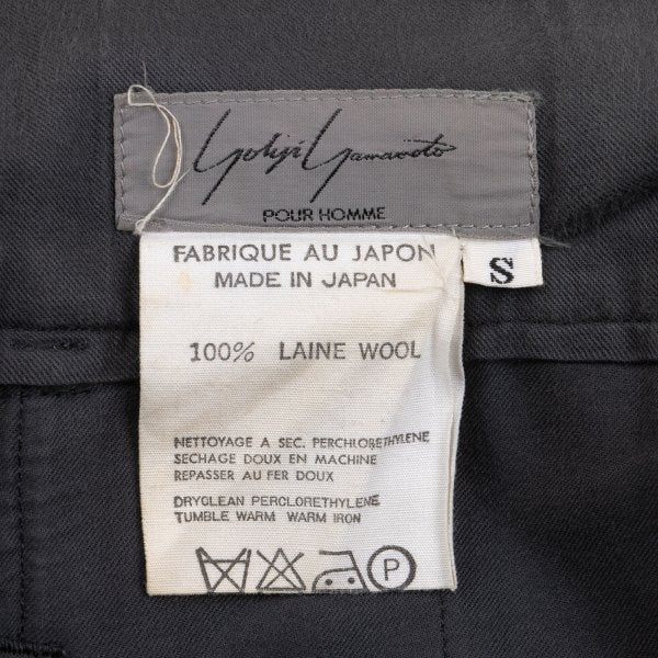Yohji Yamamoto POUR HOMME Tuck Waist Wool Pants Black Size S