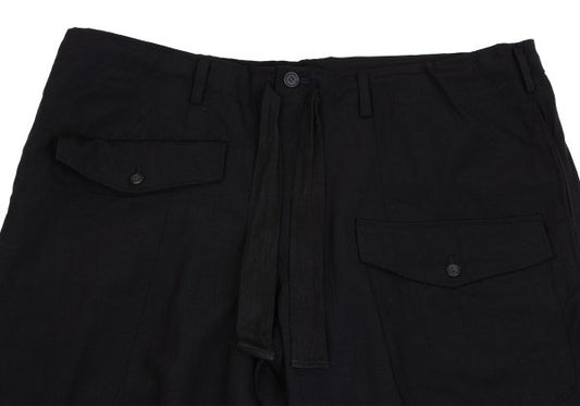Y's for men Flap Pocket Wool Tapered Pants Black Size L