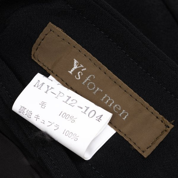 Y's for men Flap Pocket Wool Tapered Pants Black Size L