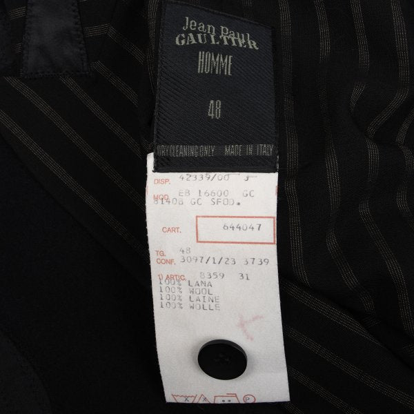 Jean Paul GAULTIER HOMME Stripe Inside Jacket Black Size 48