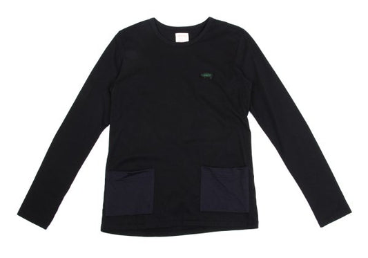 Y's Gipsy Logo Patch Cotton Long Sleeve Tee Black Size 3