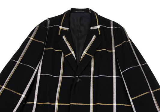Yohji Yamamoto POUR HOMME Navy Brushed Plaid Jacket Size 3