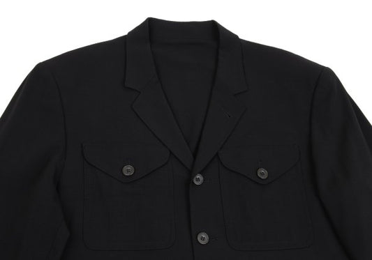 Jean Paul GAULTIER HOMME Wool Flap Jacket Black Size 48