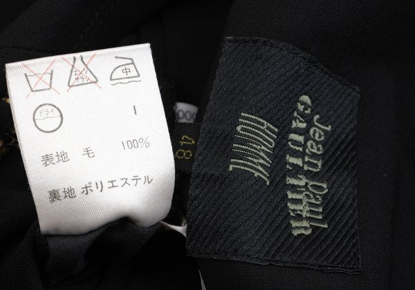 Jean Paul GAULTIER HOMME Wool Flap Jacket Black Size 48