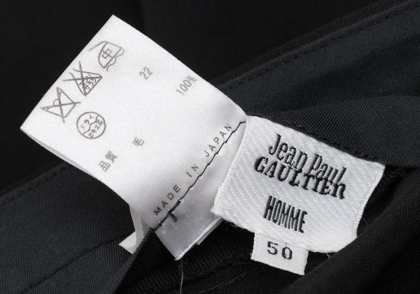 Jean Paul GAULTIER HOMME Wool Center Pants Black Size 50