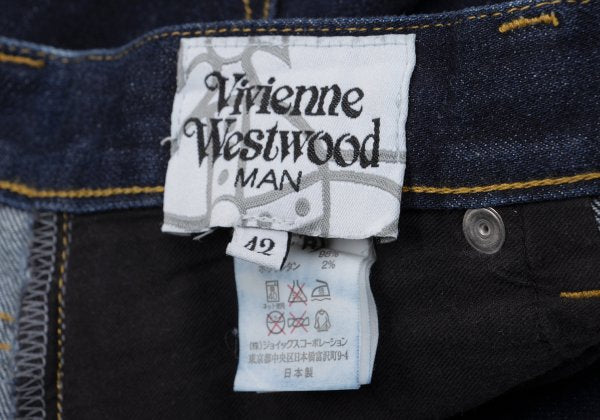 Vivienne Westwood MAN Key Print Skinny Jeans Indigo Size 42