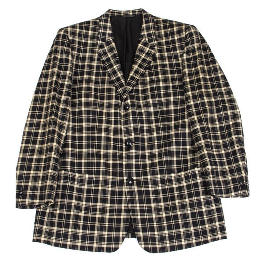 GIANNI VERSACE Wool Check Jacket Beige Size 50