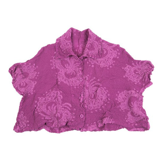 ISSEY MIYAKE me Pink Cauliflower Cropped Shirt Size F