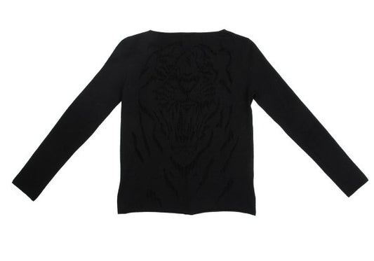KRIZIA MAGLIA Lace Knit Cardigan Black Size 44