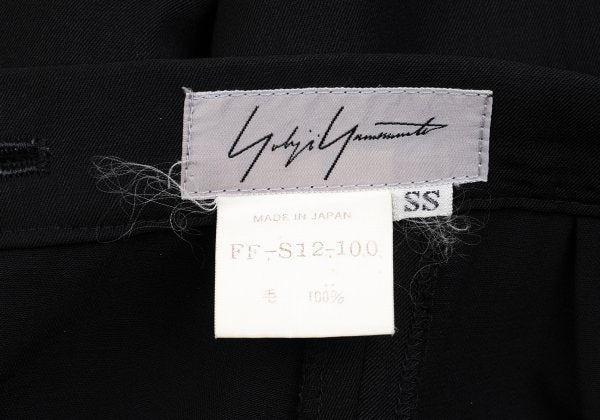 Yohji Yamamoto FEMME 96SS Wool Gabardine Skirt Black Size SS