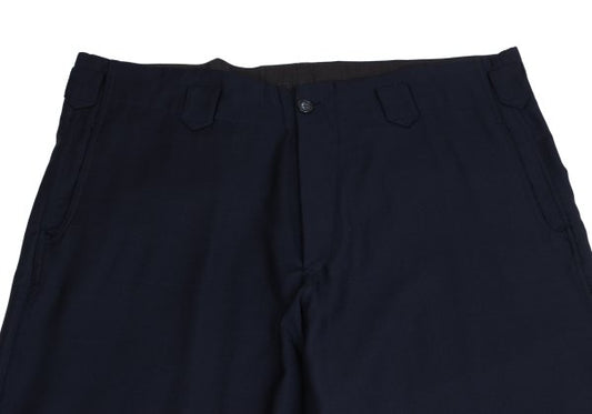 Yohji Yamamoto POUR HOMME Wool Blend Side Pants Navy Size XL