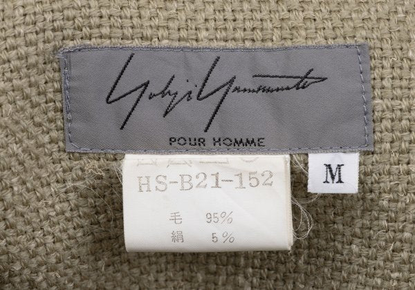 Yohji Yamamoto POUR HOMME Wool Tweed Flap Shirt Beige Size M