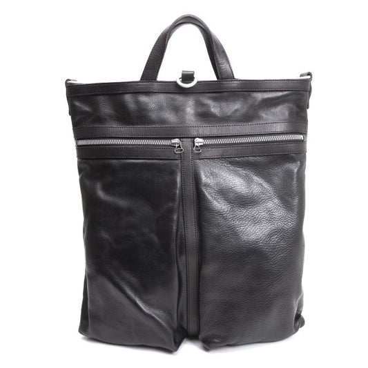 ISAMU KATAYAMA BACKLASH Quilted Leather Tote Bag Black