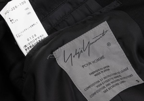 Yohji Yamamoto POUR HOMME Asymmetrical Jacket Black Size 3