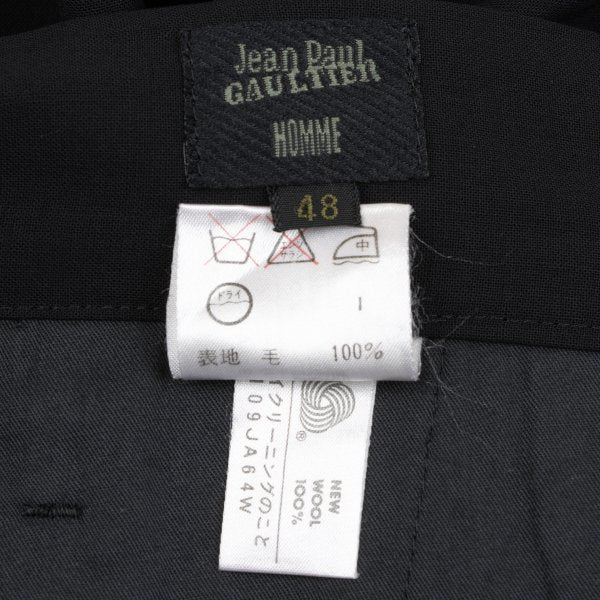 Jean Paul GAULTIER HOMME Summer Wool Pants Black Size 48