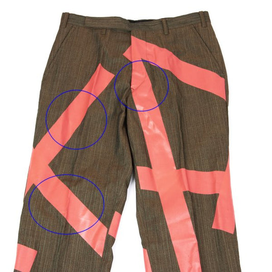 MASAKI MATSUSHIMA Wool Blend Pigment Line Pants Khaki Size 2