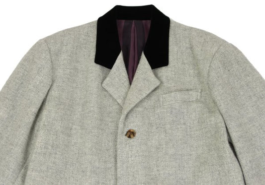 Jean Paul GAULTIER HOMME Wool Velour Panel Coat Grey Size M