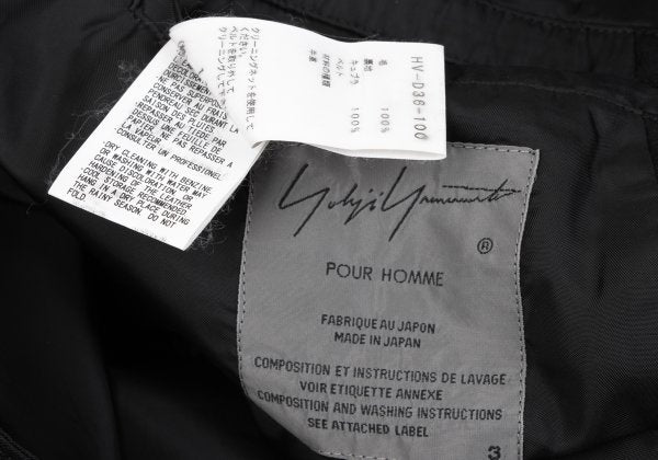 Yohji Yamamoto POUR HOMME 18AW Gabardine Coat Black Size 3