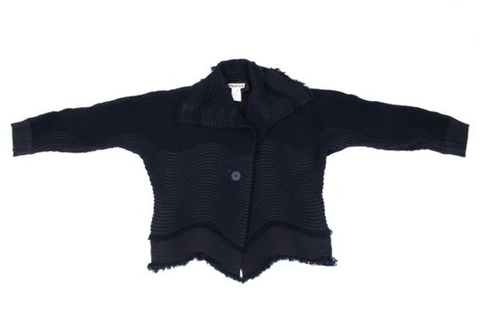 ISSEY MIYAKE 3D Steam Stretch Pleated Jacket Blue Size 2