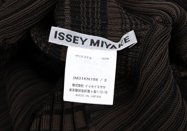 ISSEY MIYAKE 23SS Geometric Wave Short Sweater Black Size 2