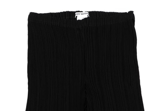 ISSEY MIYAKE Black Polyester Pleated Straight Pants Size 1
