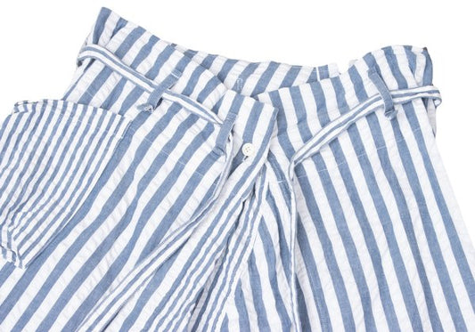 ISSEY MIYAKE me Garment Wash Stripe Pants White Size F