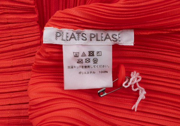 PLEATS PLEASE Pleated V-Neck Cardigan Red Size 4