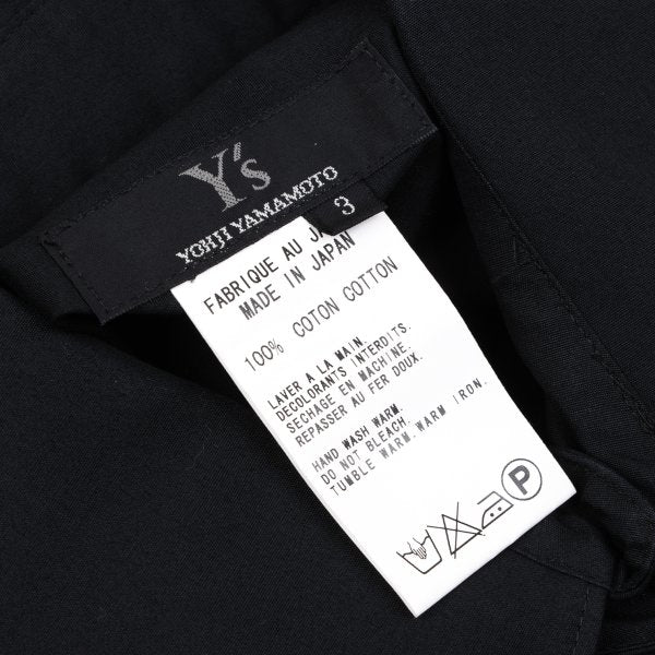 Y's Navy Cotton Round Collar Button-Up Shirt Size 3
