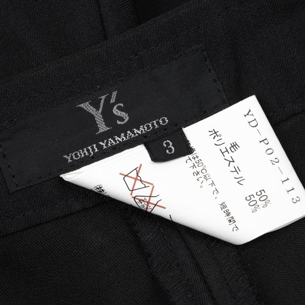Y's Wool Poly Back Pocket Pants Black Size 3