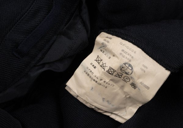 COMME des GARCONS Poly Round Collar Poncho Coat Navy Size S