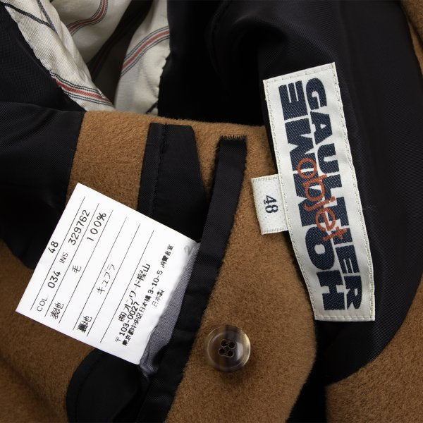 Jean Paul GAULTIER HOMME objet Wool Coat Brown Size 48