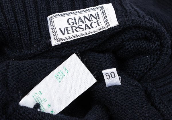 GIANNI VERSACE Wool Button Knit Jacket Navy Size 50