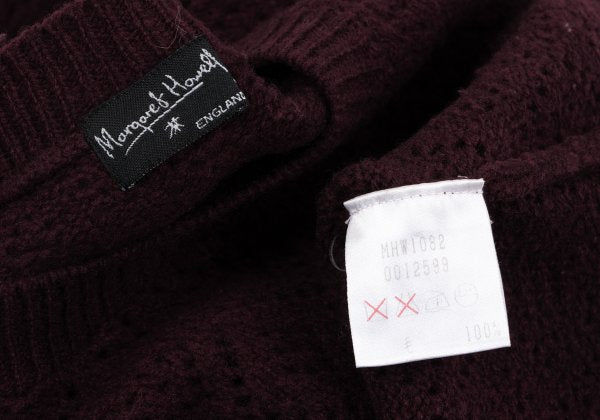 MARGARET HOWELL Openwork Wool Knit Sweater Red Size 2