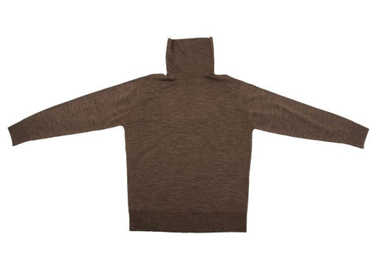 MARGARET HOWELL Brown Mélange Wool Turtleneck Sweater Size M