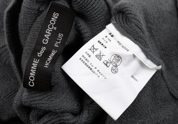 COMME des GARCONS HOMME PLUS Wool Zigzag Sweater Gray Size M
