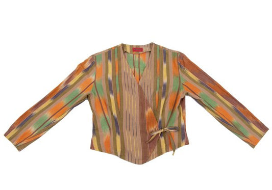 KENZO Cotton Multi-Stripe Cord-Tie Jacket Multi Size M