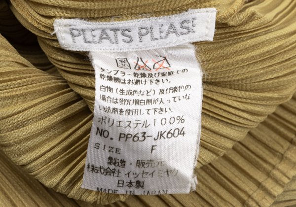 PLEATS PLEASE Pleated High-Neck Top Mustard Size F