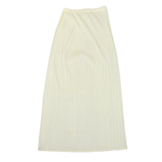 ISSEY MIYAKE Polyester Pleated Long Skirt Ivory Size 4