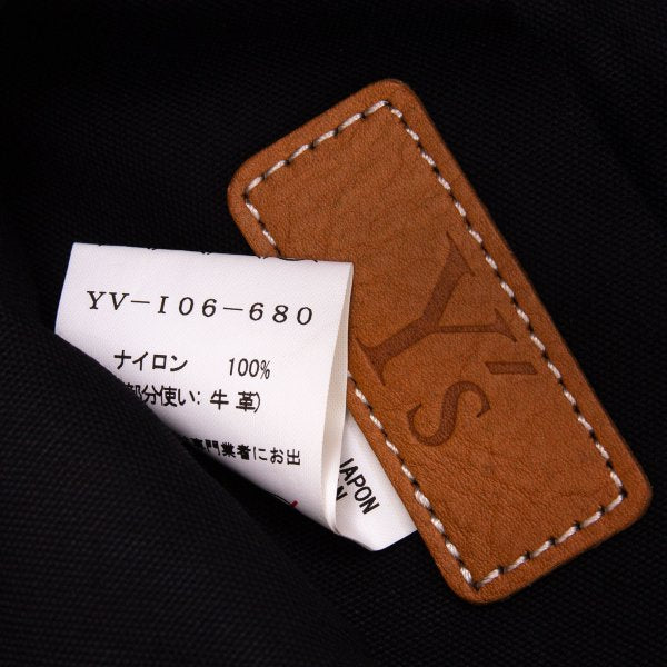 Y's Black Nylon Leather Shoulder Bag
