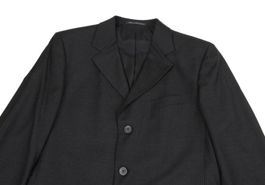 GIANNI VERSACE Wool Pinstripe 3-Button Dark Gray Jacket Size 52