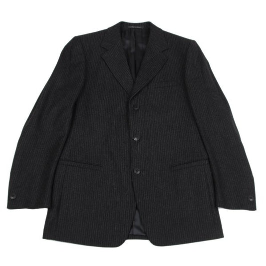 Versace istante Shadow Stripe Wool Suit Dark Gray Size 50