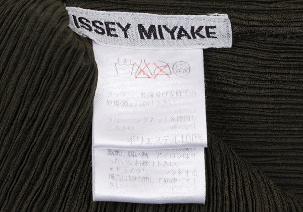 ISSEY MIYAKE Crepe Pleats Long Sleeve Shirt Green Size M