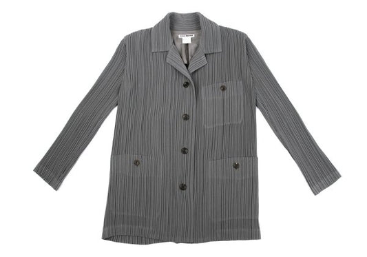 ISSEY MIYAKE WHITE LABEL Pleated Patch Jacket Gray Size 2