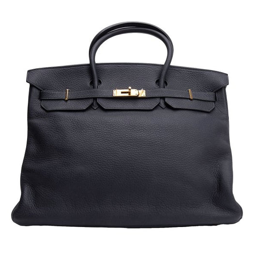 HERMES 2003 Birkin 40 Gold Dark Blue Belt